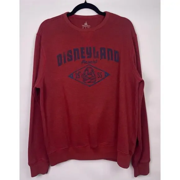 Disneyland Resort Red Crewneck Sweatshirt Mickey Vintage Style Size Medium - Picture 6 of 9